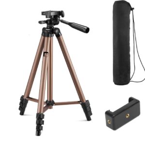 syvo wt 3130 aluminum tripod (133cm), universal lightweight tripod with mobile phone holder mount & carry bag for all smart phones, gopro, cameras