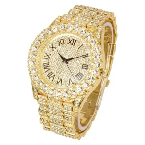 harles raymond bling ed out round metal mens color on blast watch with diamond time indicators ice on fire!!! st10327dxxs